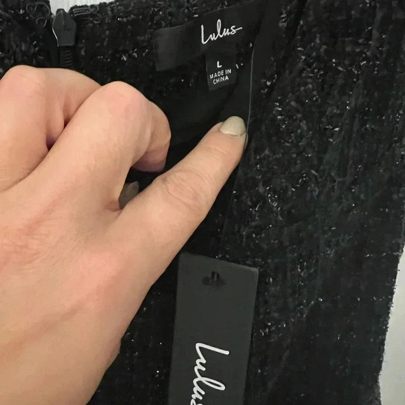 Lulus Easily Posh Black Tweed Lurex Sleeveless Bodycon Mini Dress - Picture 2 of 7